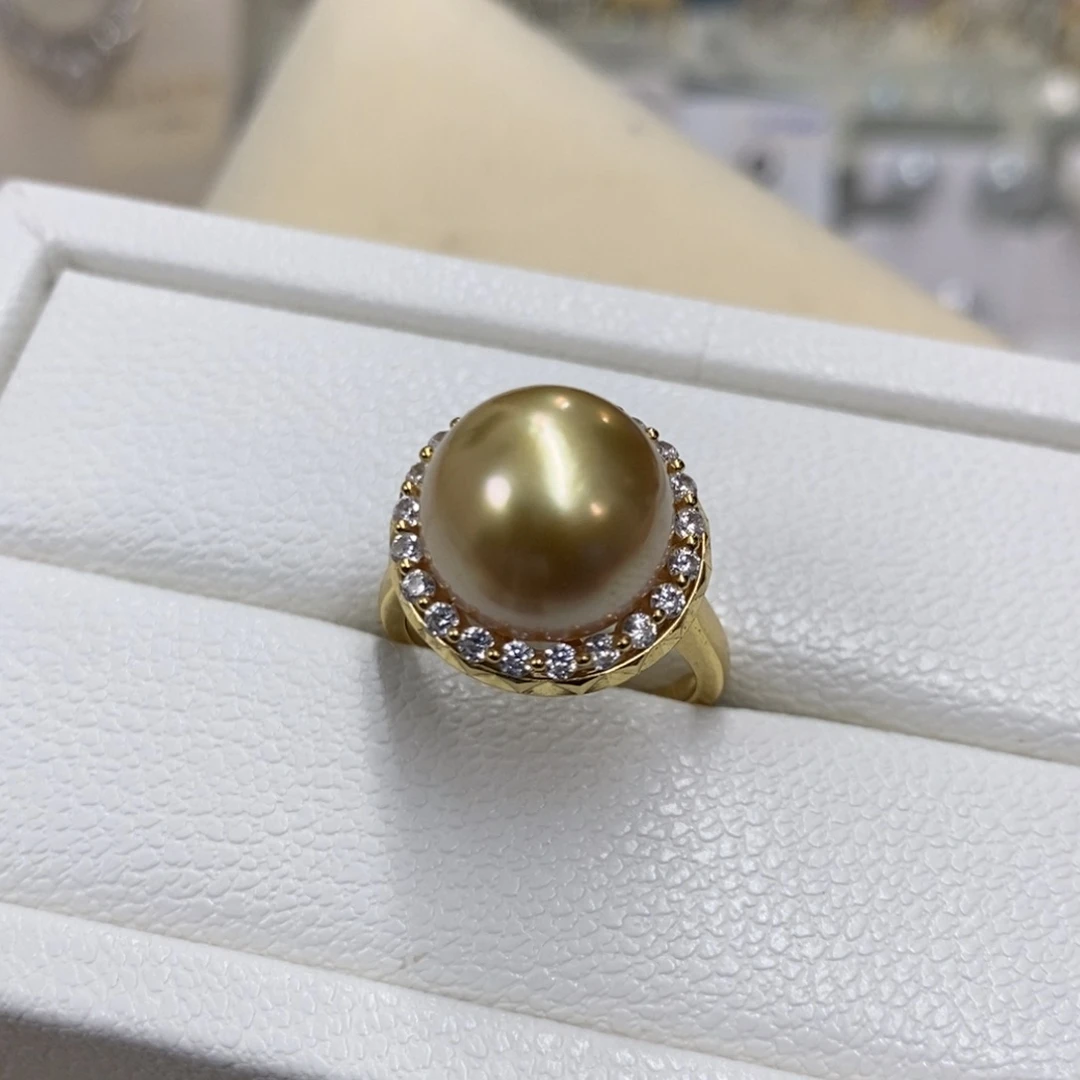 银S925镶嵌戒圈海水珍珠，链接17