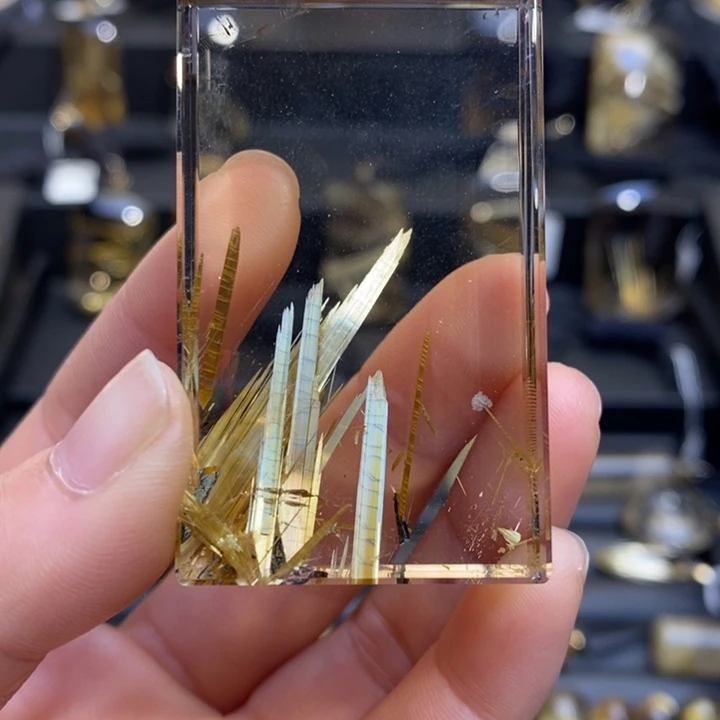 颈饰未镶嵌发晶高品质钛晶平安无事牌吊坠