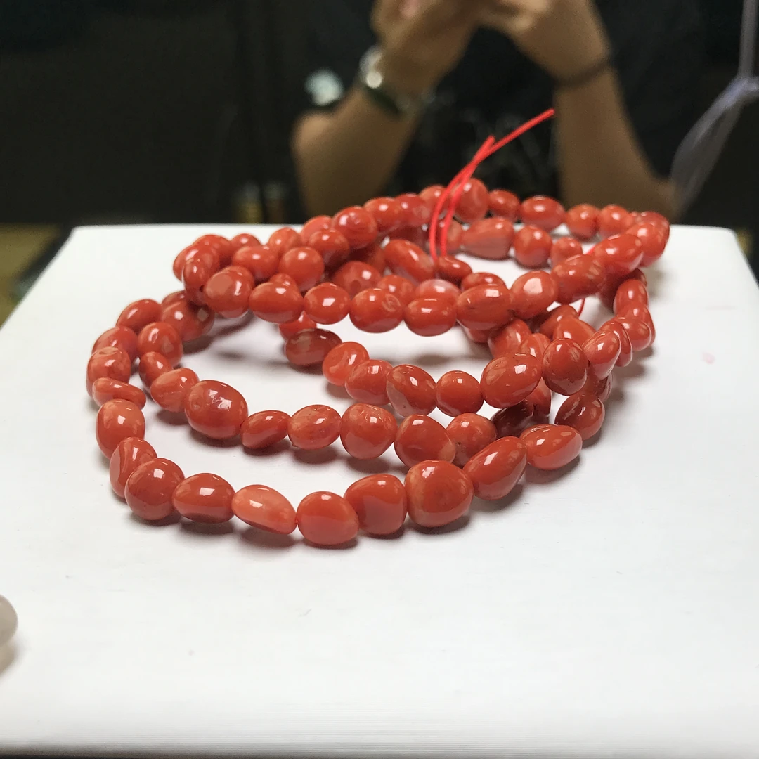 【小刘南红】保山南红冷水河活动款随型单圈手串约6-7mm 多样性发一