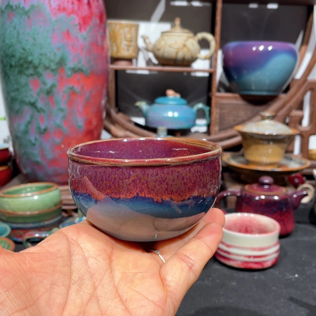 中国神后钧瓷茶器微瑕