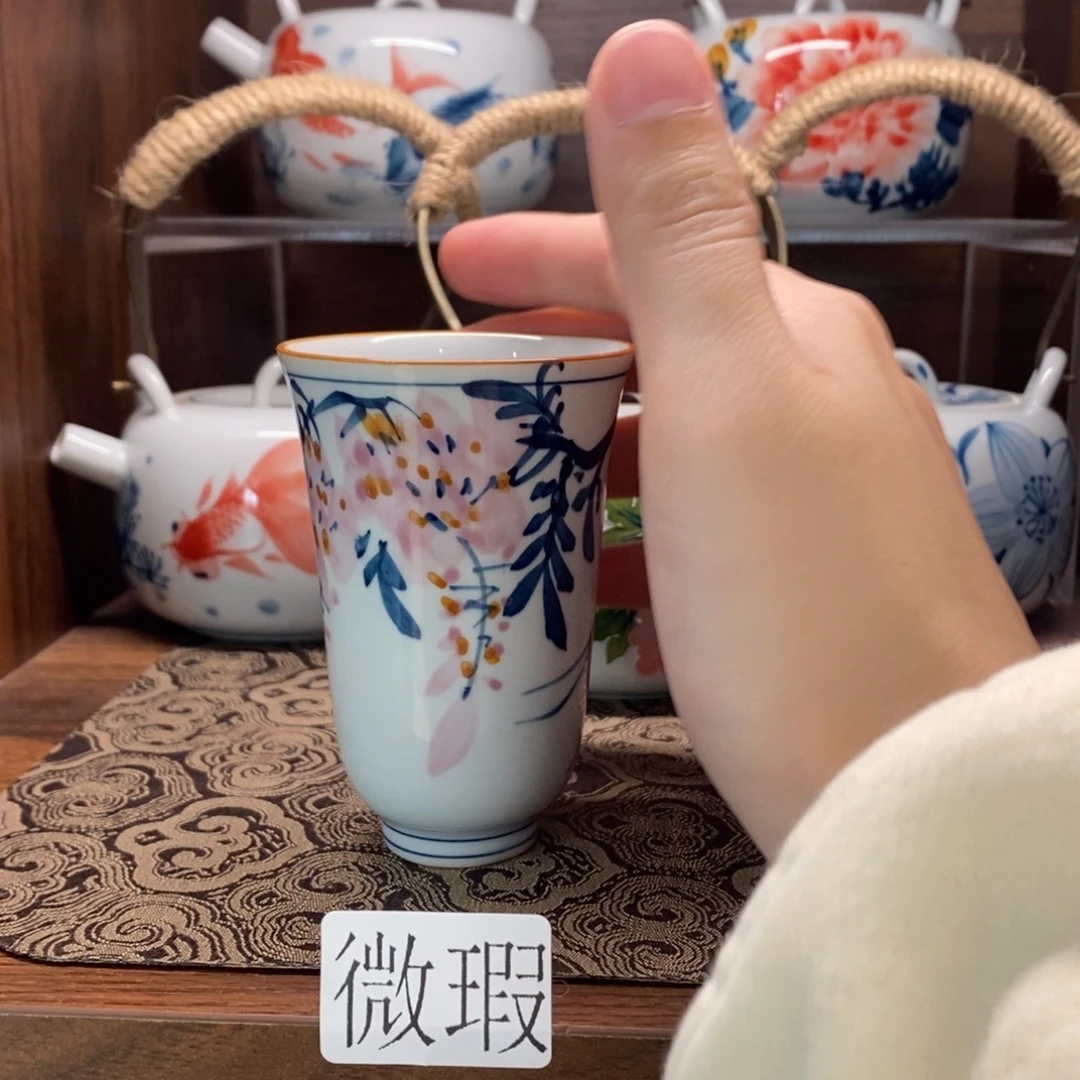 釉下彩老陶泥手工绘制