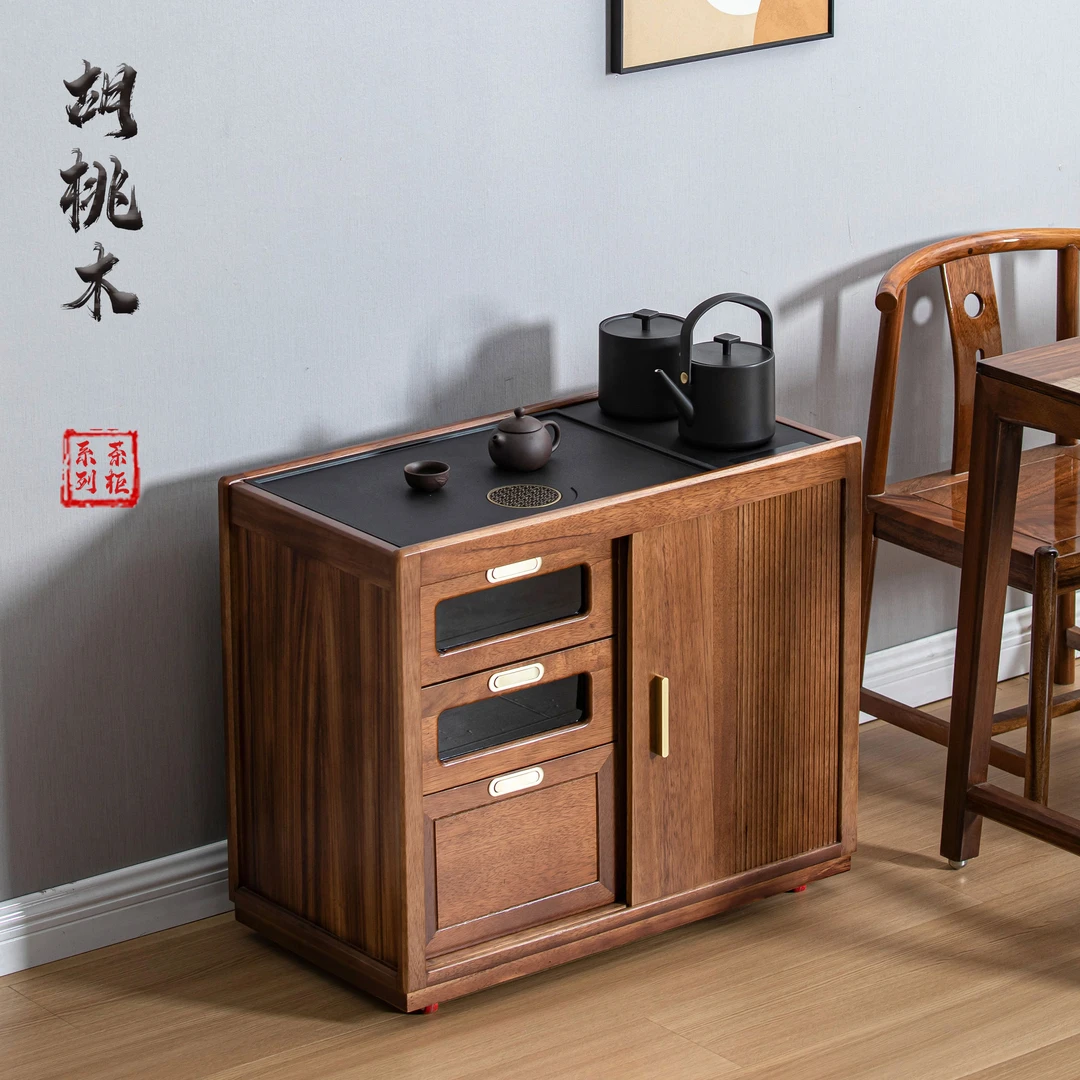 欧丽瑞中式实木茶边柜