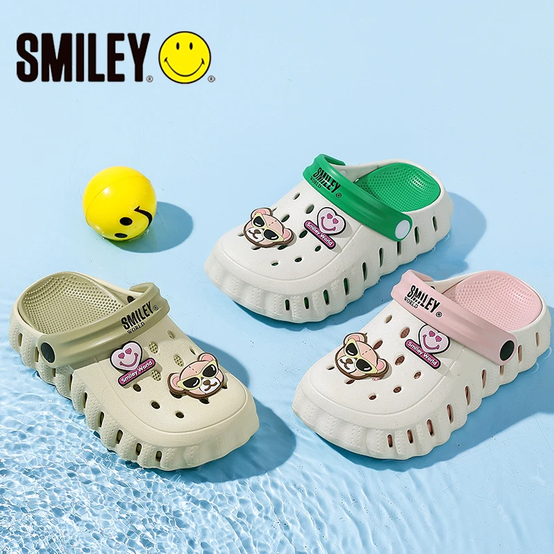 【送鞋花】SMILEY笑脸夏季亲子洞洞鞋男童防滑凉鞋女童户外凉拖鞋