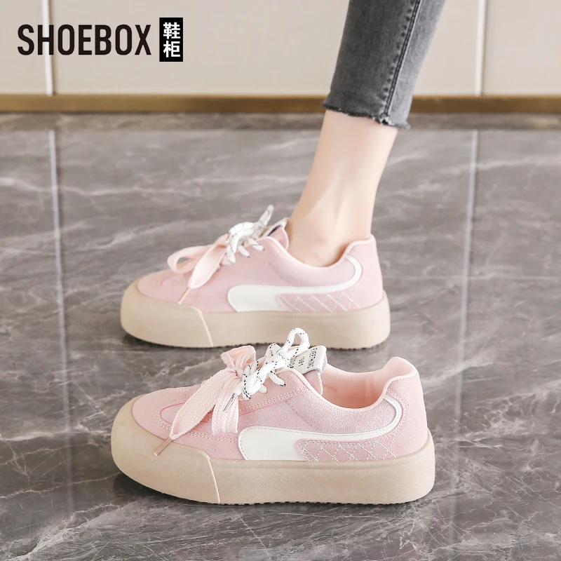 SHOEBOX鞋柜2025春季小白鞋新款韩版女学生运动板鞋休闲街拍鞋