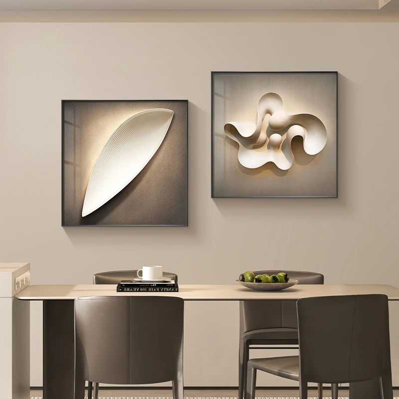 意式极简餐厅装饰画轻奢大气饭厅餐桌背景墙挂画抽象客厅沙发壁画