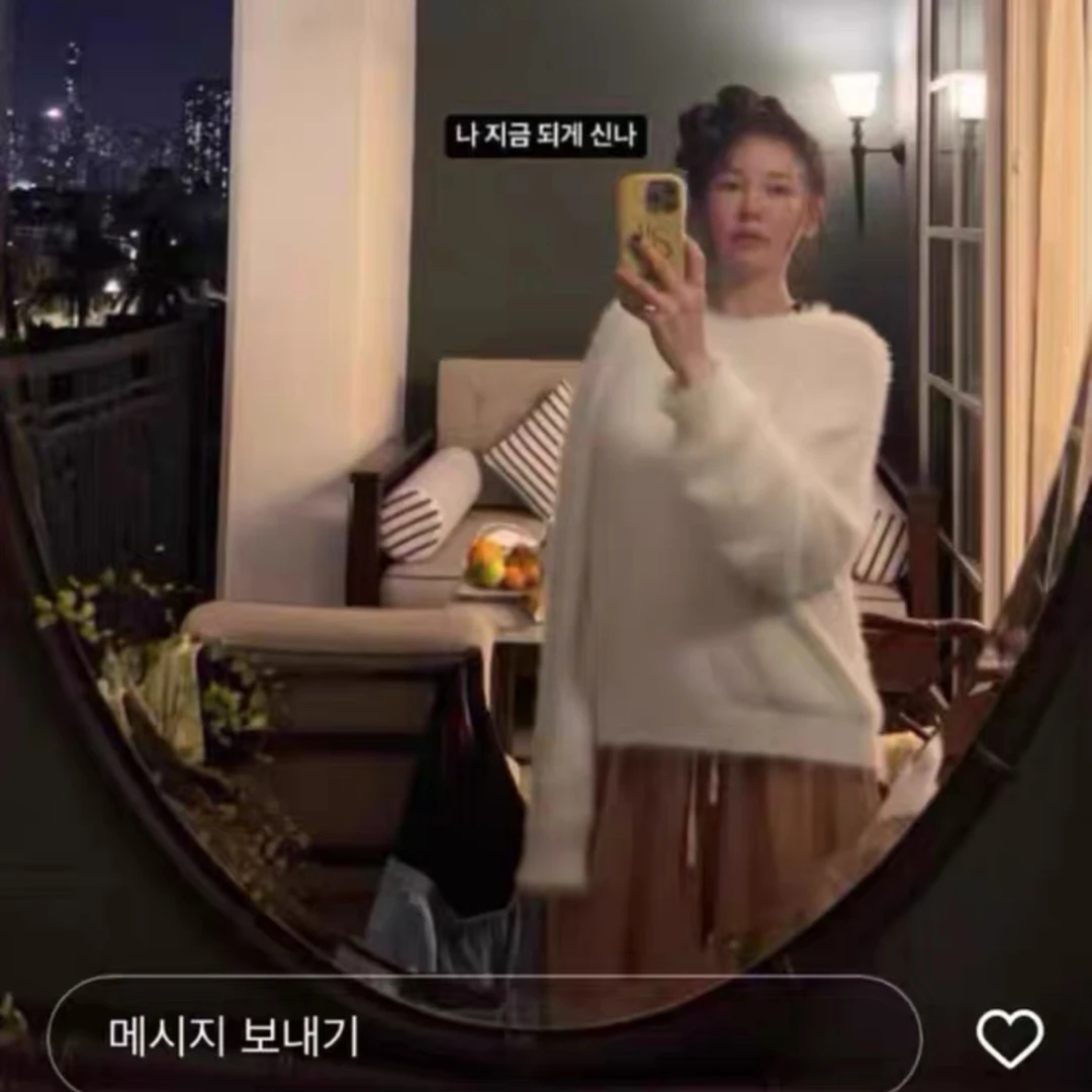 韩国ins设计师款水貂毛毛衣