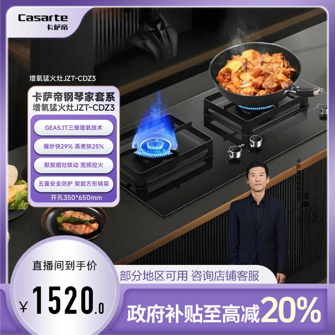 【国补专属】卡萨帝星悦小炫风燃气灶家用双灶具台嵌两用猛火CDZ3