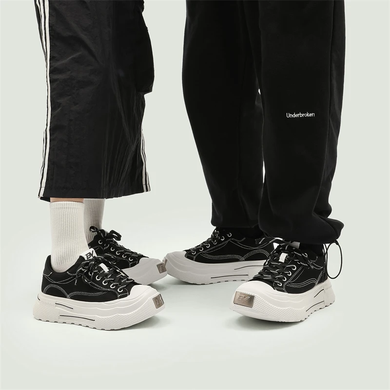 BV秋季爆款轻奢百搭潮鞋透气厚底增高帆布鞋休闲男女鞋23389