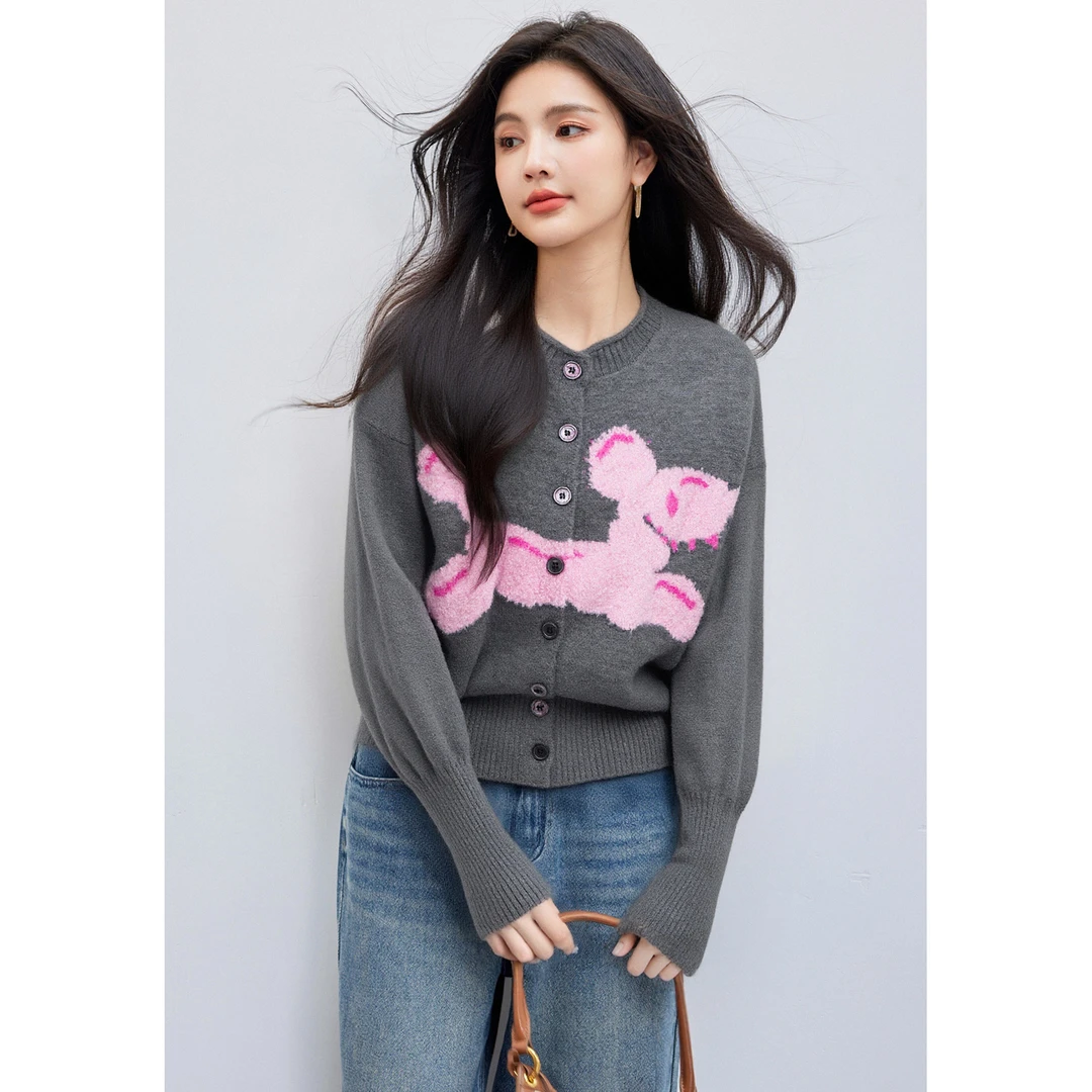 针织背心秋冬卡通2025新款软糯长袖上衣