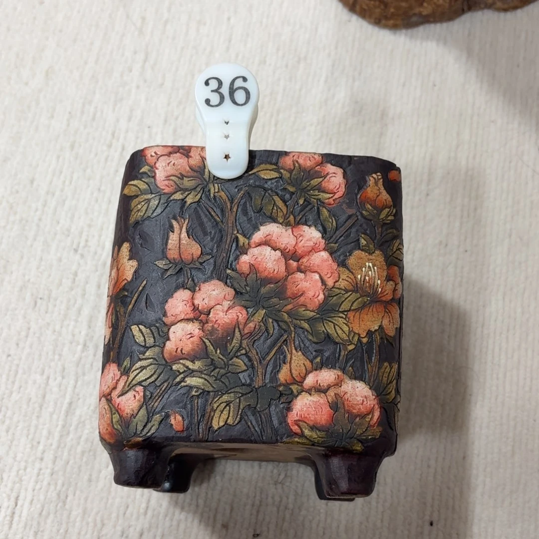 迎***心花盆紫砂陶瓷多肉花盆瑕疵