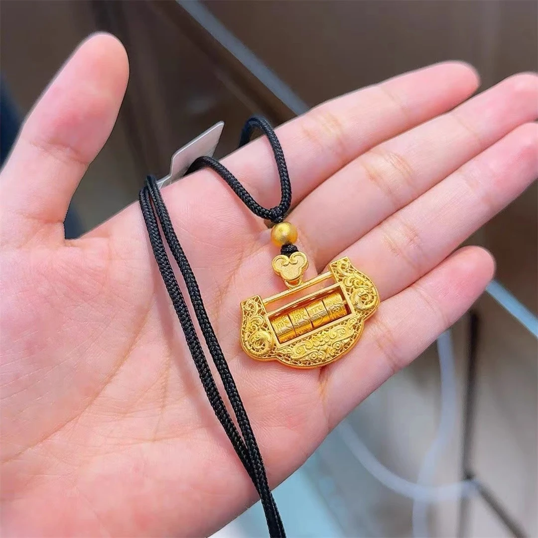 岁岁平安如意锁包平安锁合金吊坠毛衣链