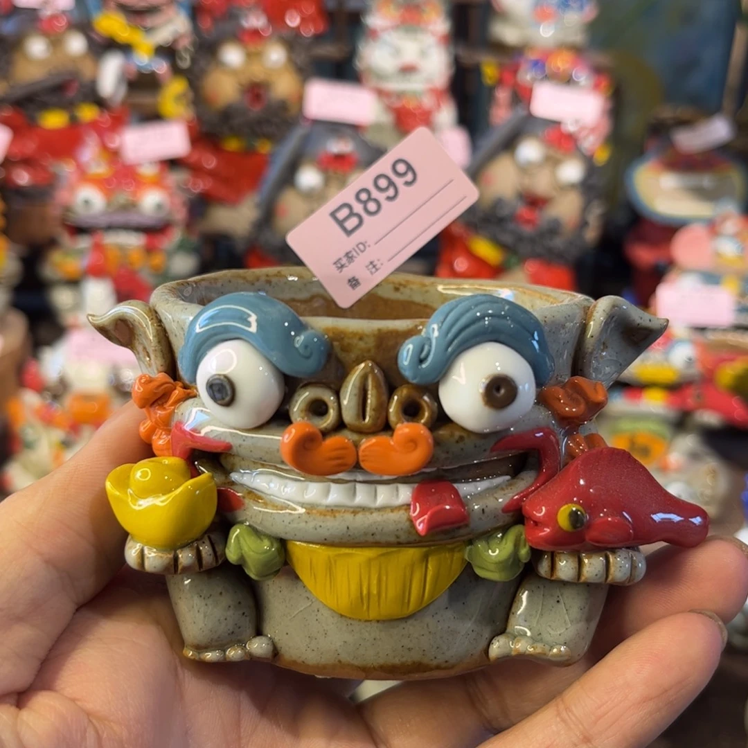 月***弯泥塑纯手工茶宠摆件