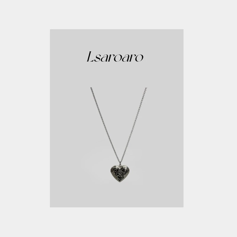 铜合金项链 【里物lsaroaro】“玫瑰爱心”笑笑同款韩国原创毛衣链