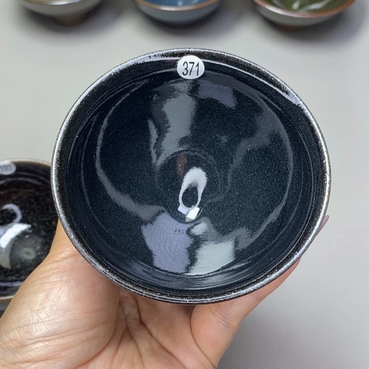 茶盏叫**哥建窑建盏磨底柴烧主人杯