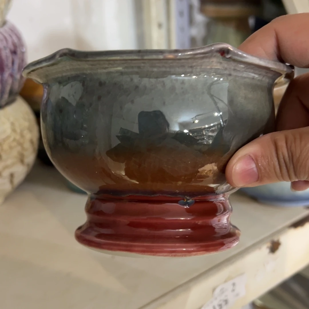 红陶口11高8 景德镇手工花盆