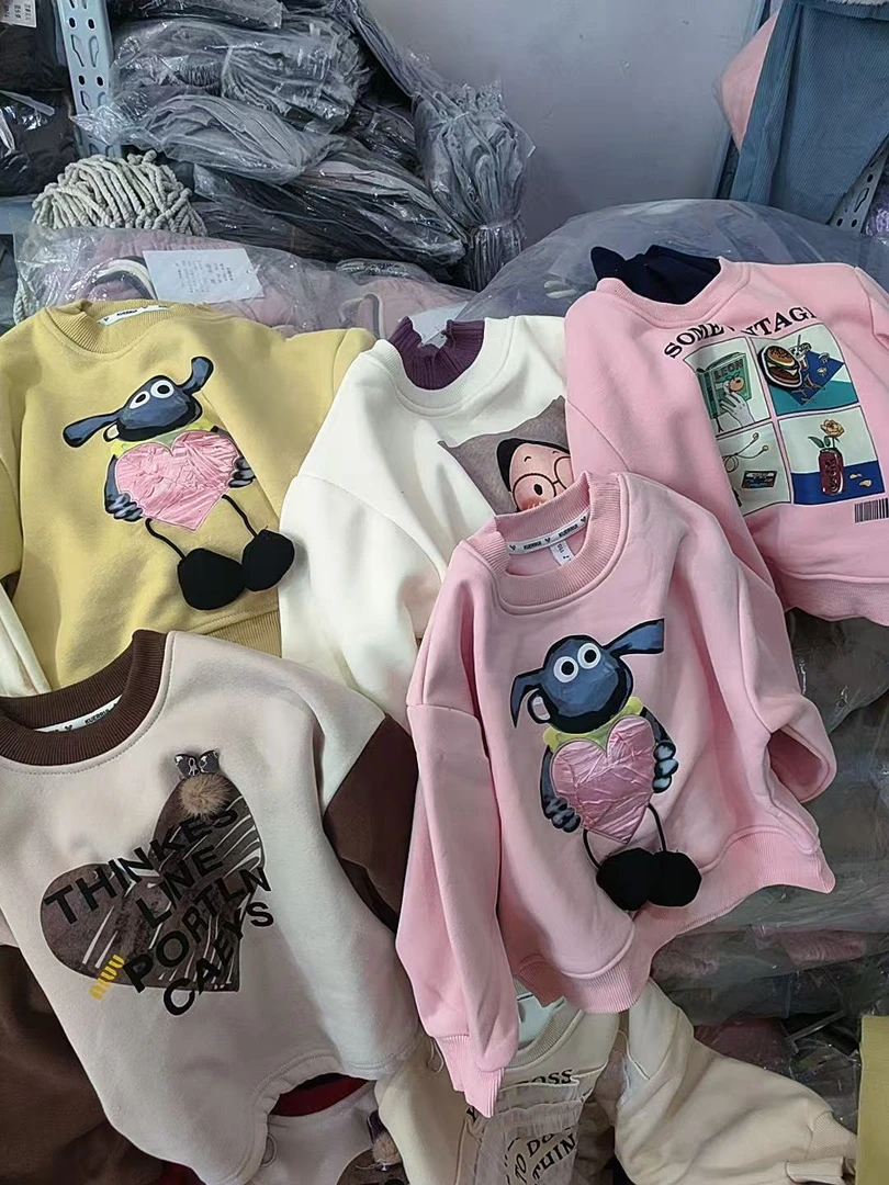 卡通动漫童装男女通用A类女套头卫衣宽松打底加绒洋气ins