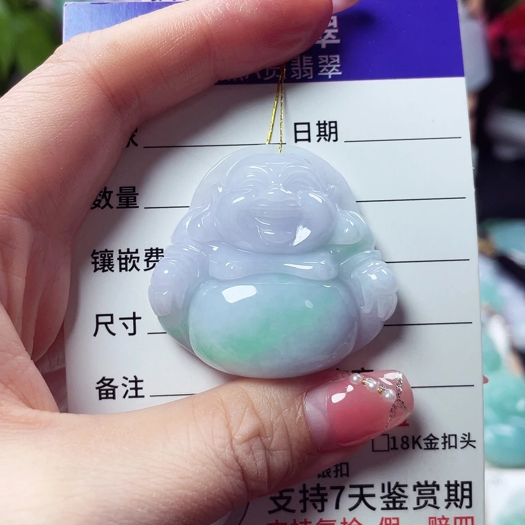 翡翠未镶嵌颈饰佛公35