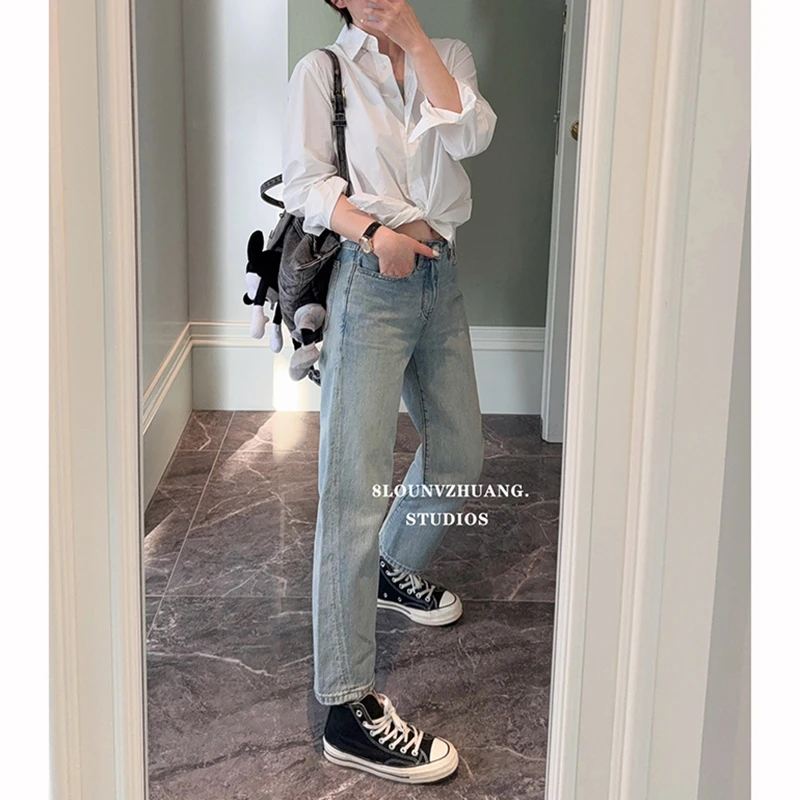 梨形身材瘦小个子法棍裤花匣子牛仔裤女2025春季新款501891