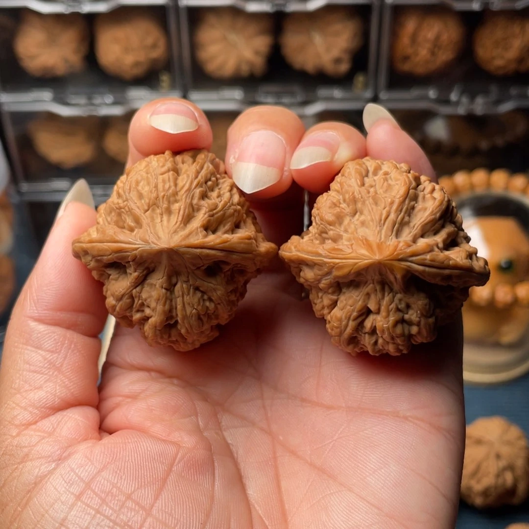 文玩核桃把件41平谷凹底