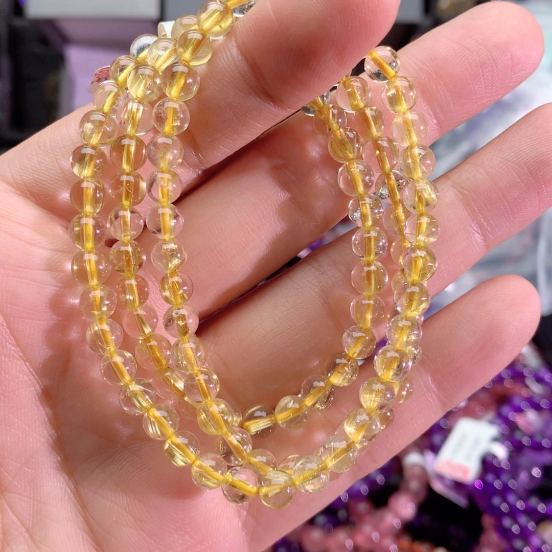 发晶手串未镶嵌房*儿钛晶手链多圈5+