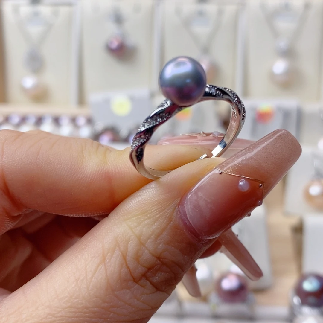 淡水珍珠戒指合金