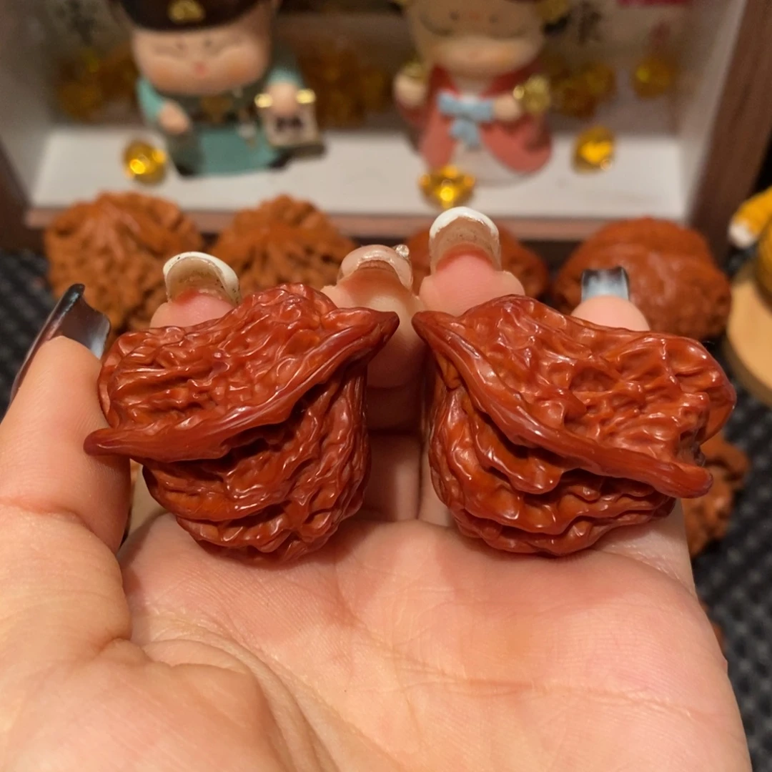 桃核吊坠玉化盘山小鸟，0686