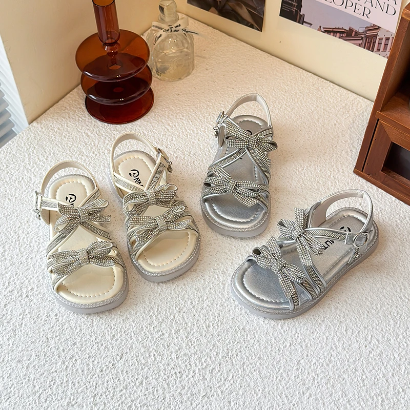 女童凉鞋公主鞋2025新款夏季儿童鞋小女孩亮晶晶鞋子女宝宝软底