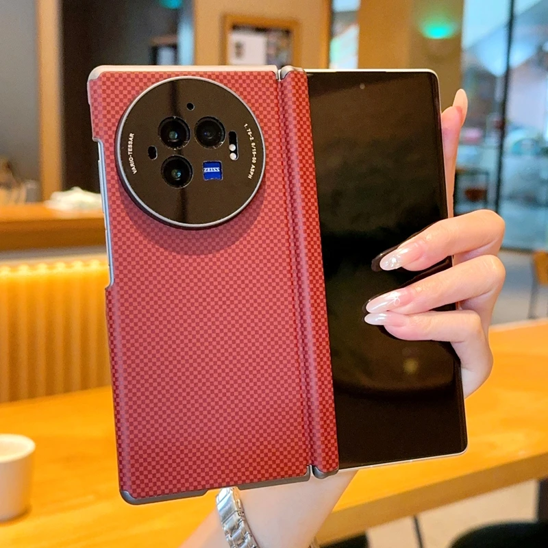 xfold3手机壳双中轴双边全包防摔碳纤维纹理超薄vivoxfold5保护套