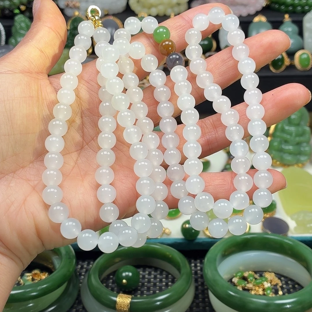 和田玉未镶嵌颈饰高冰精品漏