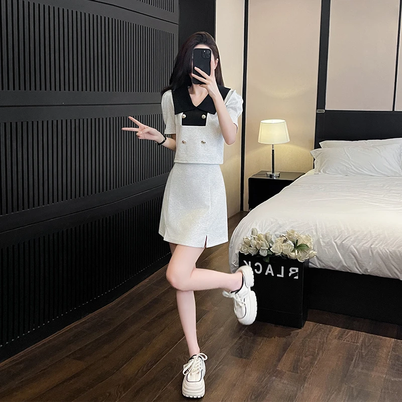 小香风时尚套装裙2025夏季新款洋气减龄显瘦短款知性风温柔女装