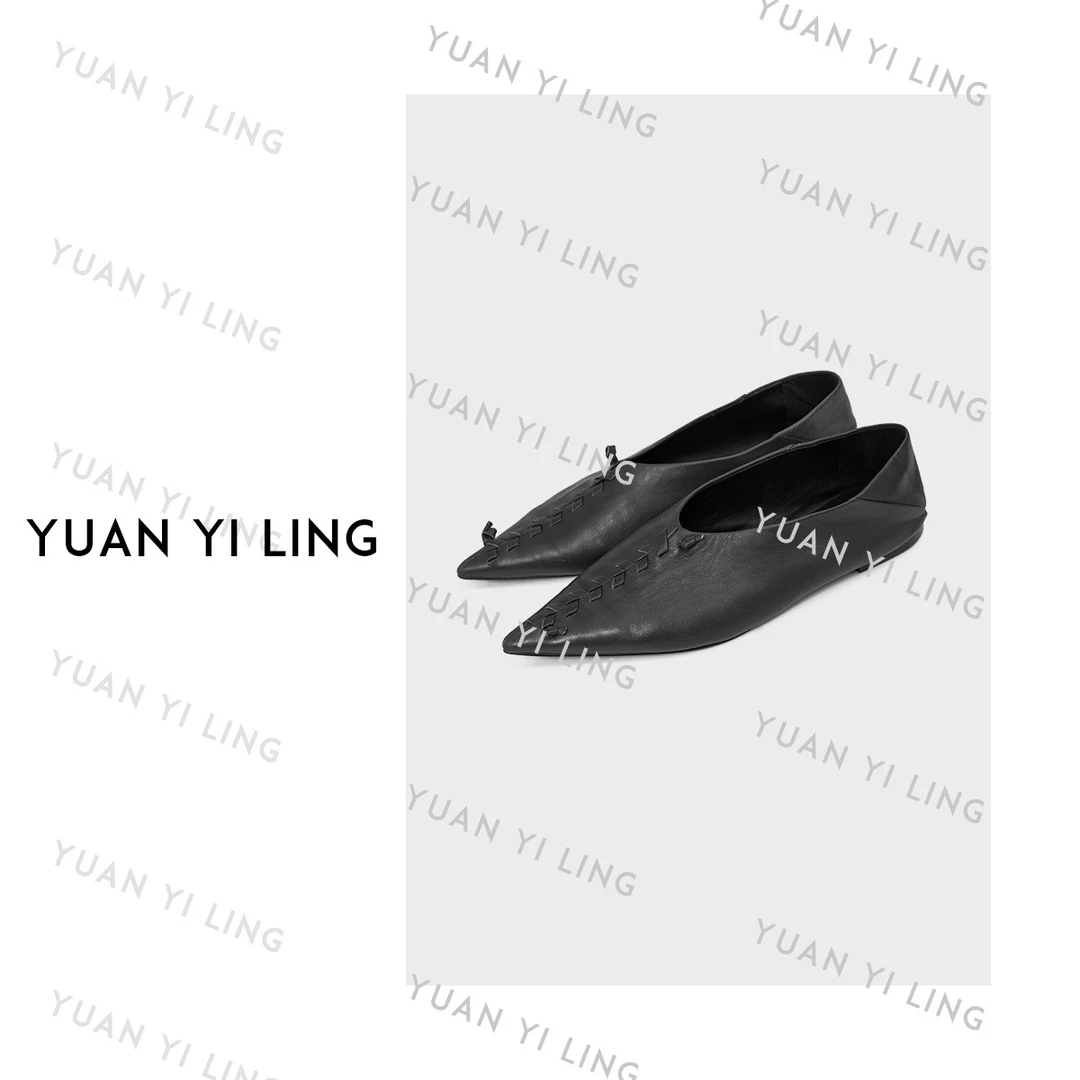 袁艺灵【暗黑系列】百搭黑色细跟跟鞋尖头女巫鞋