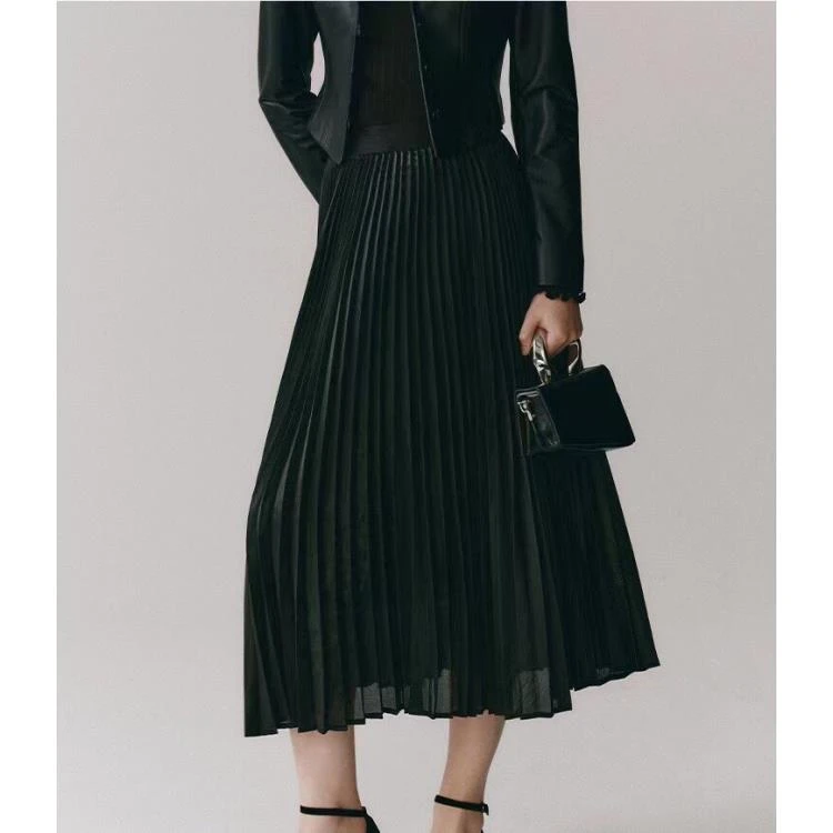 2024春款新品韩版百褶半身裙