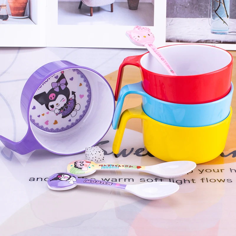 【手柄碗+勺子】卡通儿童餐具儿童家用分格饺子餐盘宝宝吃饭碗一