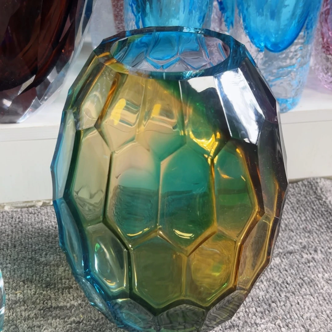 幻彩琉璃花瓶花器纯手工制作高度28