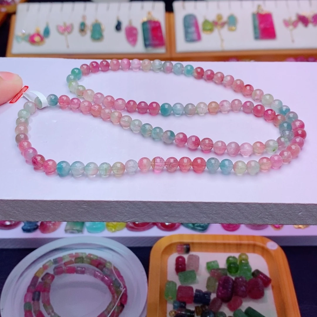 未镶嵌多圈手链m碧玺西瓜