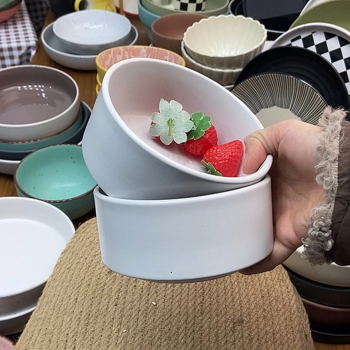 钛合金白色5英寸北欧风饭碗两只