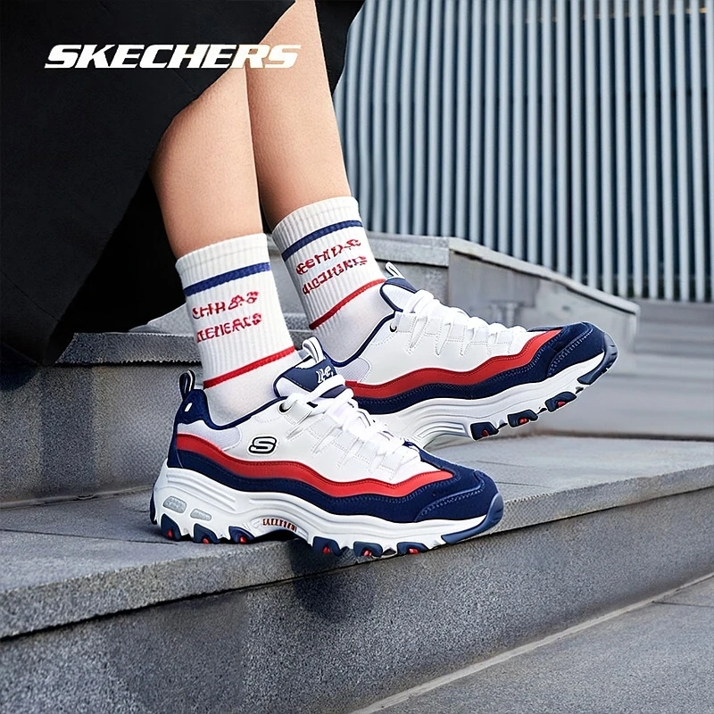 skechers斯凯奇熊猫鞋女鞋新款轻便透气休闲鞋时尚潮流厚底老爹鞋