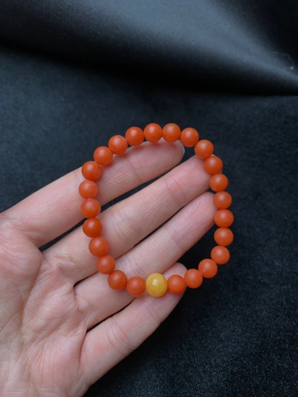 7mm南红哑光单圈玛瑙手串#货号SC97