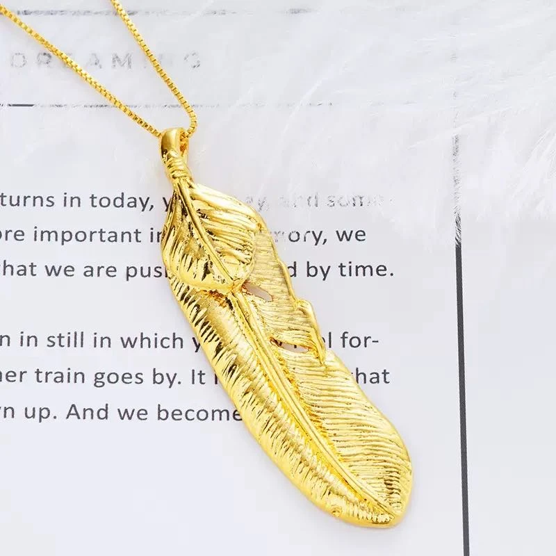 铁合金项链  爱情密语羽毛开口 欧币羽毛吊坠项链X003