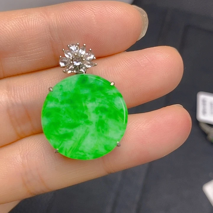 翡翠银S925镶嵌颈饰