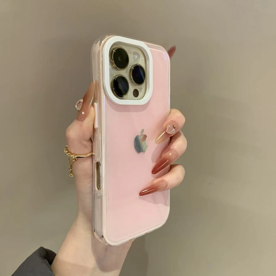 ins日韩高颜值撞色果冻适用iPhone16手机壳14苹果15promax简约13