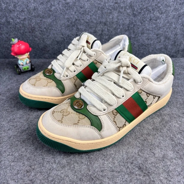 99新 GUCCI/古驰 双G珐琅系带脏脏鞋 36码 YLP2339
