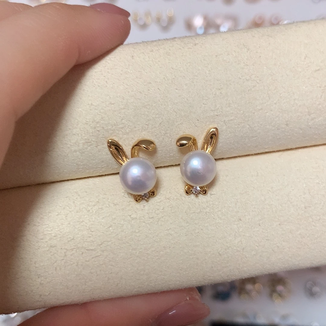 淡水珍珠耳饰合金