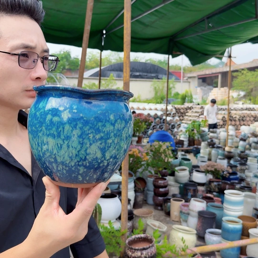 紫砂花盆瑕疵一个颜色随机一个