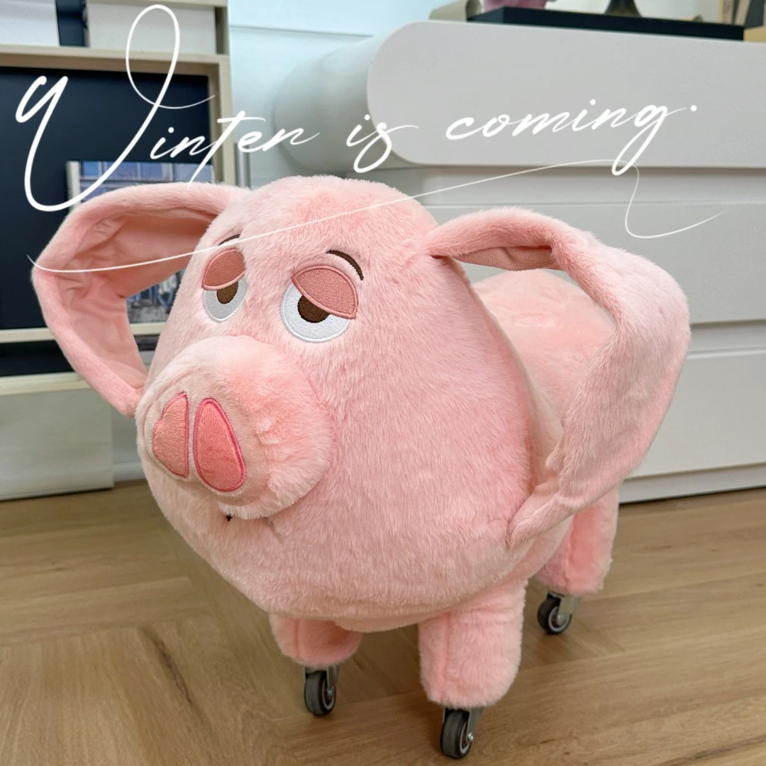欧貂绒飞天猪二创二师兄板凳坐骑猪儿童凳子沙发脚踏入户换鞋玄关