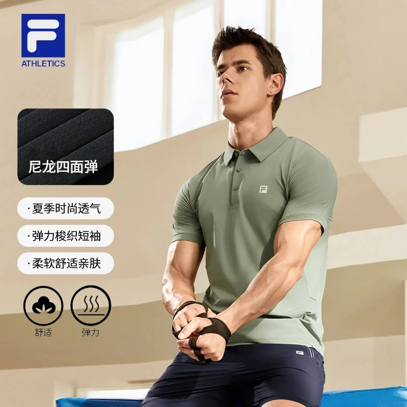 FILA斐乐男装夏季百搭简约透气时尚运动短袖POLO衫A11M431129F
