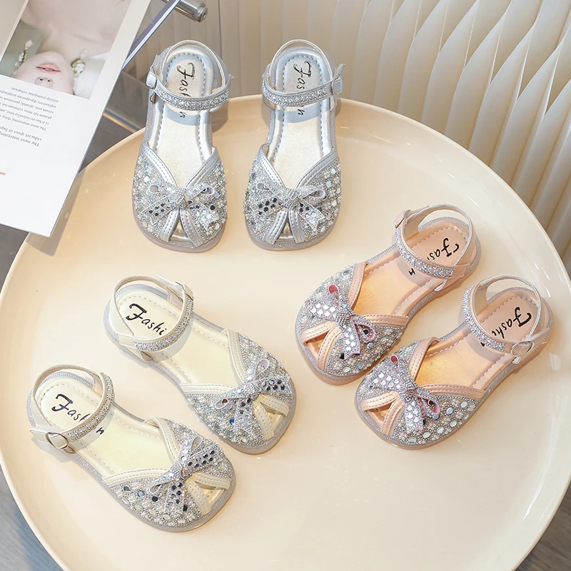 夏季新款公主鱼嘴水钻包头凉鞋