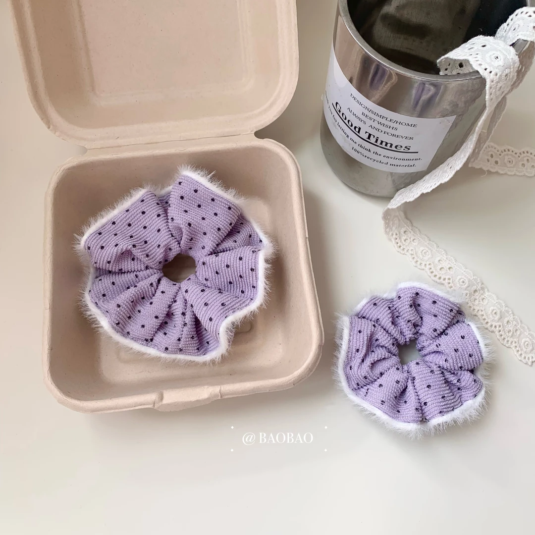 【芋泥奶霜】儿童秋冬新款发圈百搭韩系花边灯芯绒发圈发绳可爱ins