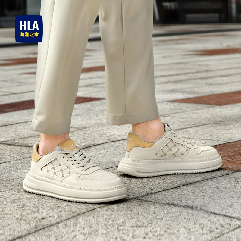 海澜之家男鞋2025夏季爆款百搭增高鞋透气小白运动鞋男士休闲潮鞋