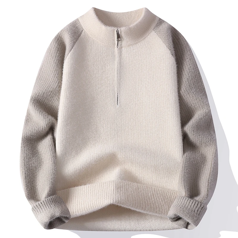 秋冬新款青少年初高中学生加绒加厚保暖针织打底衫男半高领毛衣
